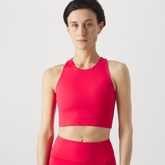 GIRLFRIEND COLLECTIVE NWT Dylan Workout Bra in Coral Red Size XXS Crop Top - Picture 2 of 7